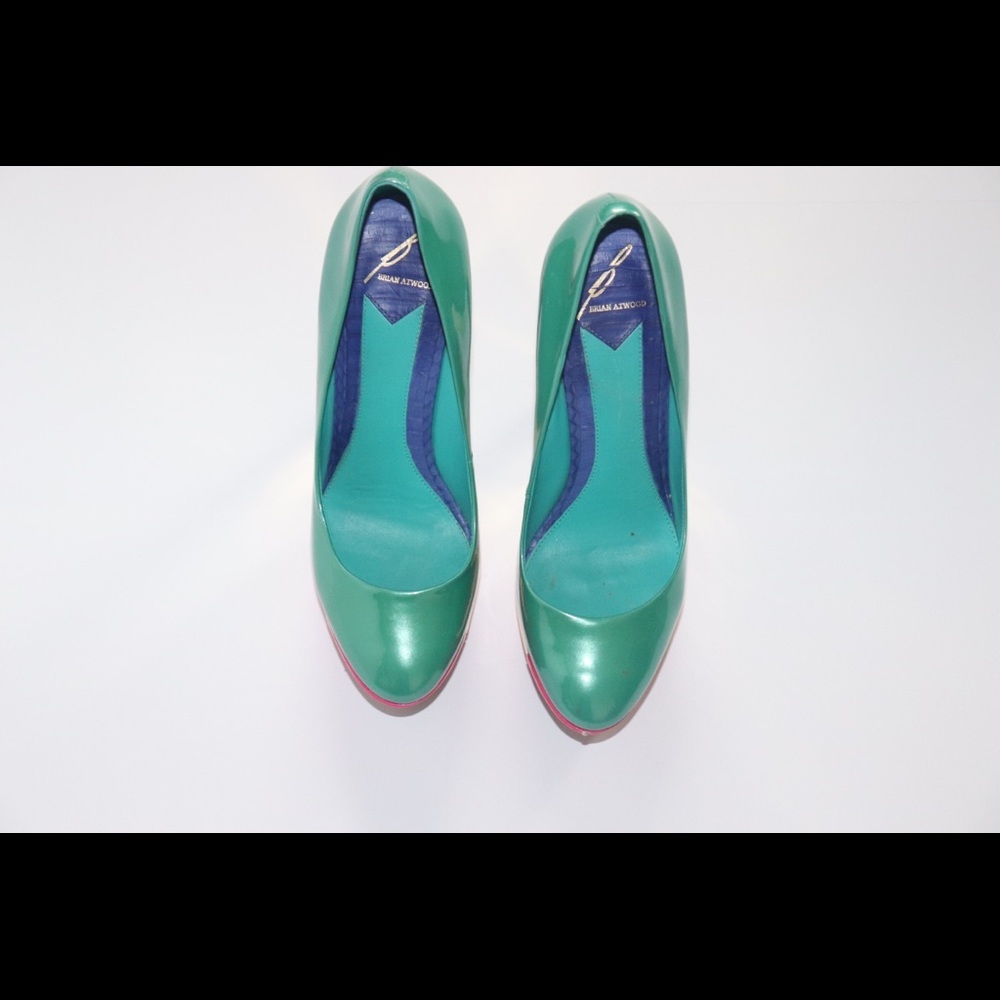 Brian Atwood Leonida Colorblock Heels Sz 7.5 - Picture 3 of 15